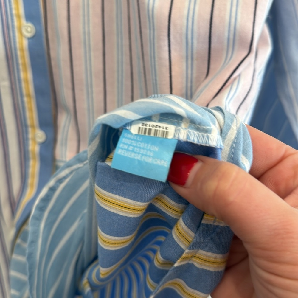 J. Mclaughlin Patchwork Multi Stripe Button Down … - image 5